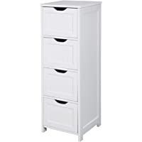 WOLTU Cómoda Mueble de 4 Cajonera Aparador Armario Botiquín Lateral Mueble Almacenaje Organizador para Baño Cocina Salón…